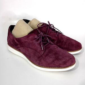 Cole Haan OriginalGrand Burgundy Purple Suede Leather Oxford Shoes Women's 8.5